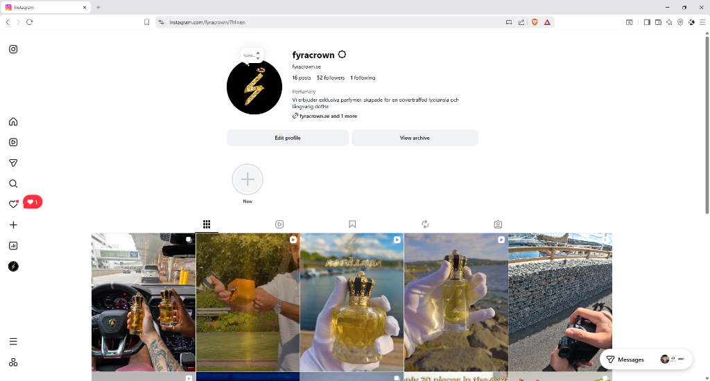 FyraCrown Instagram Konto Preview