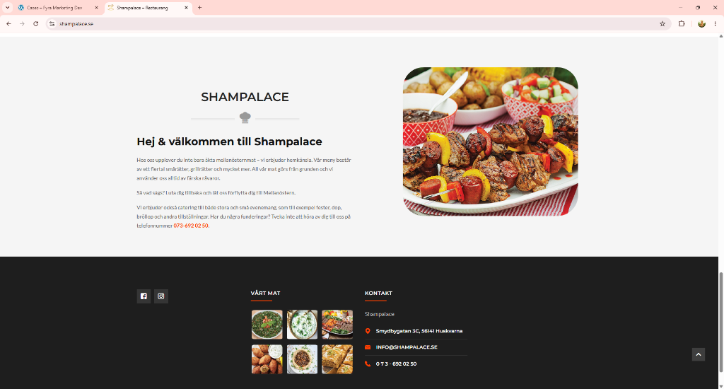 Shampalace.se Välkommen och Kontaktsida